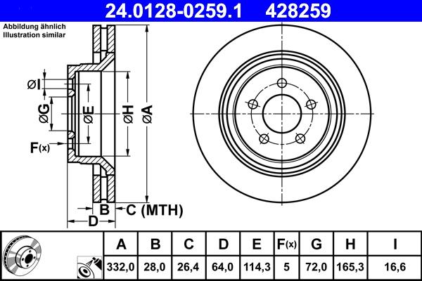 ATE 24.0128-0259.1 - Disque de frein cwaw.fr