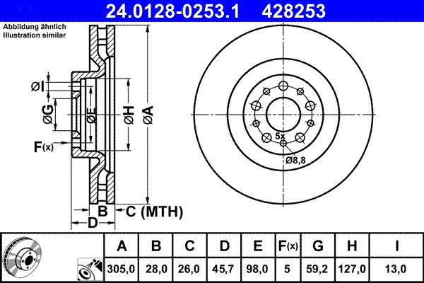 ATE 24.0128-0253.1 - Disque de frein cwaw.fr