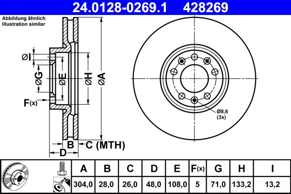 ATE 24.0128-0269.1 - Disque de frein cwaw.fr