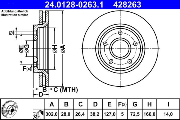 ATE 24.0128-0263.1 - Disque de frein cwaw.fr