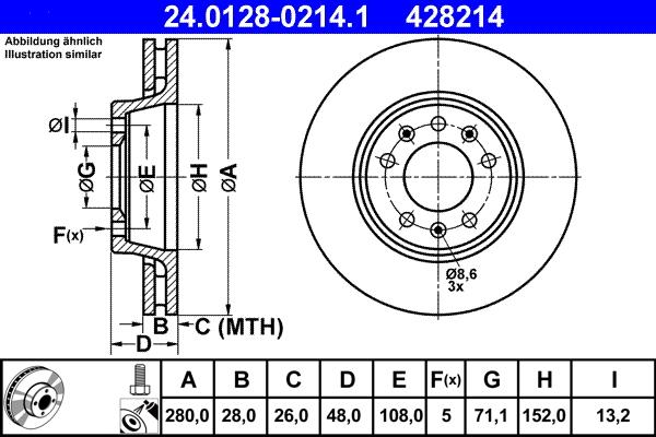 ATE 24.0128-0214.1 - Disque de frein cwaw.fr