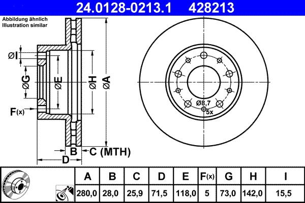 ATE 24.0128-0213.1 - Disque de frein cwaw.fr