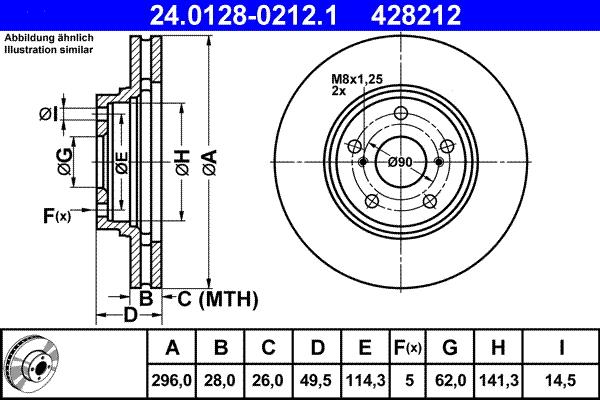 ATE 24.0128-0212.1 - Disque de frein cwaw.fr