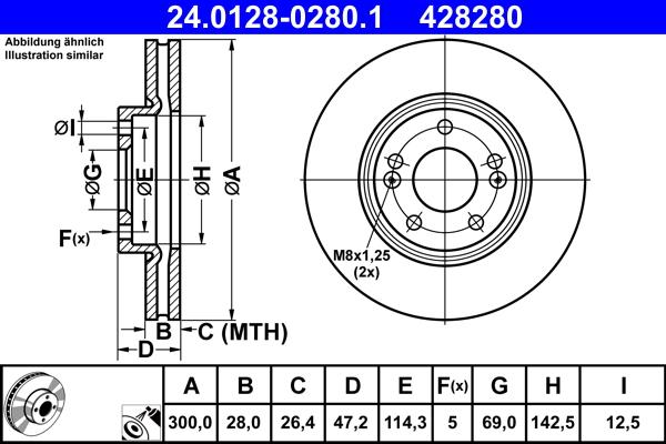 ATE 24.0128-0280.1 - Disque de frein cwaw.fr