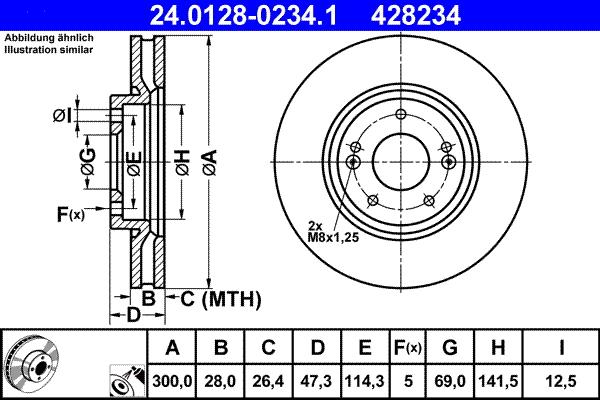 ATE 24.0128-0234.1 - Disque de frein cwaw.fr