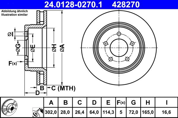 ATE 24.0128-0270.1 - Disque de frein cwaw.fr