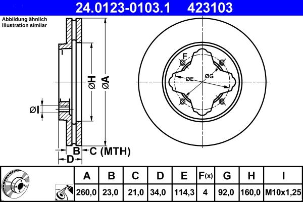 ATE 24.0123-0103.1 - Disque de frein cwaw.fr