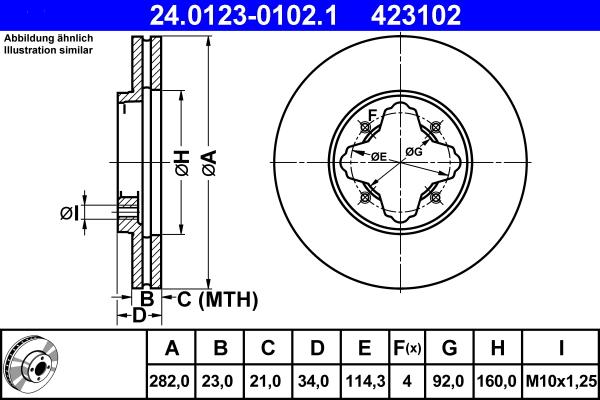 ATE 24.0123-0102.1 - Disque de frein cwaw.fr