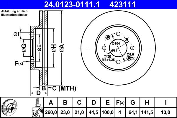 ATE 24.0123-0111.1 - Disque de frein cwaw.fr