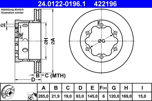 ATE 24.0122-0196.1 - Disque de frein cwaw.fr