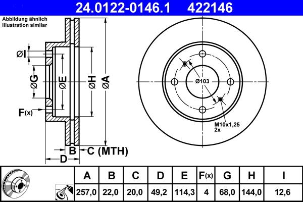 ATE 24.0122-0146.1 - Disque de frein cwaw.fr