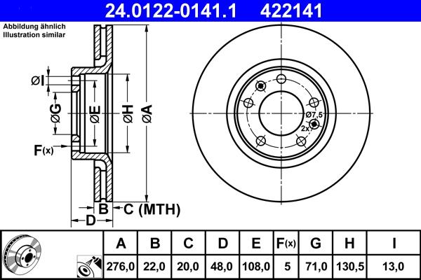 ATE 24.0122-0141.1 - Disque de frein cwaw.fr