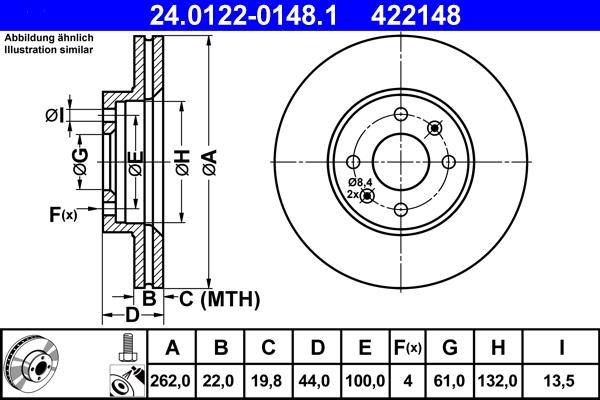 ATE 24.0122-0148.1 - Disque de frein cwaw.fr