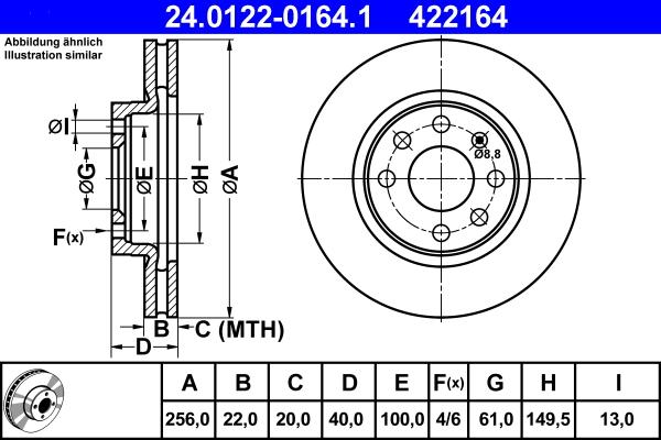 ATE 24.0122-0164.1 - Disque de frein cwaw.fr