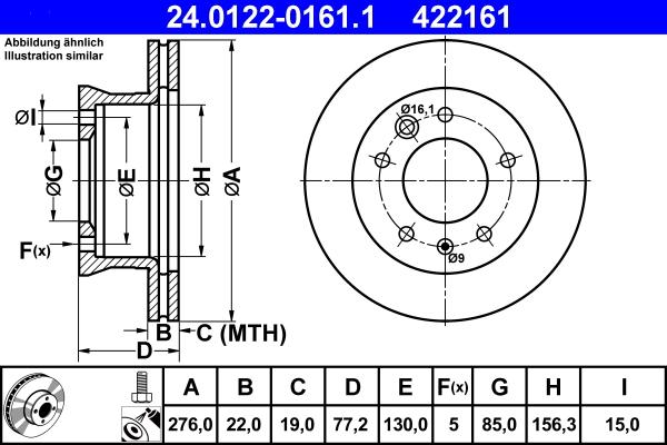 ATE 24.0122-0161.1 - Disque de frein cwaw.fr