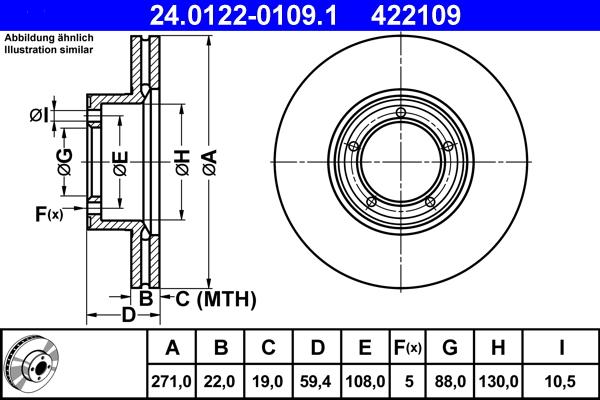 ATE 24.0122-0109.1 - Disque de frein cwaw.fr