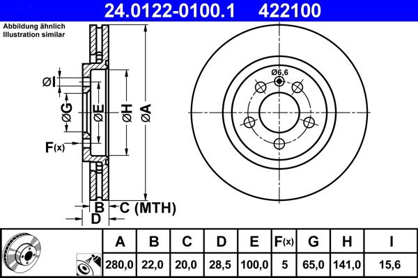 ATE 24.0122-0100.1 - Disque de frein cwaw.fr