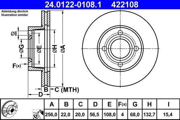 ATE 24.0122-0108.1 - Disque de frein cwaw.fr