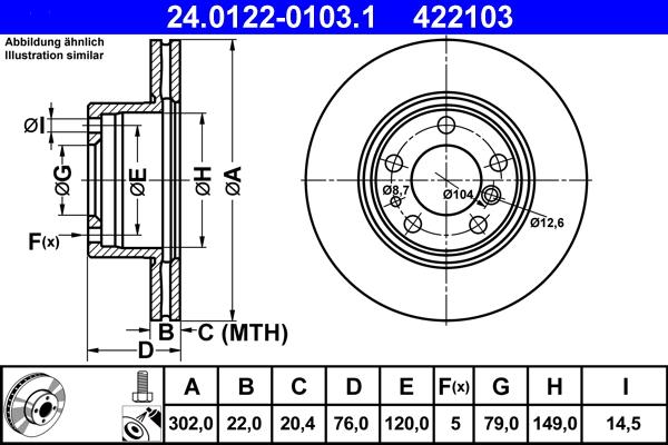 ATE 24.0122-0103.1 - Disque de frein cwaw.fr