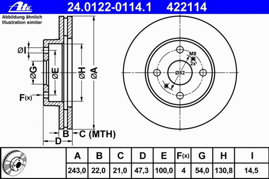 ATE 24012201141 - Disque de frein cwaw.fr