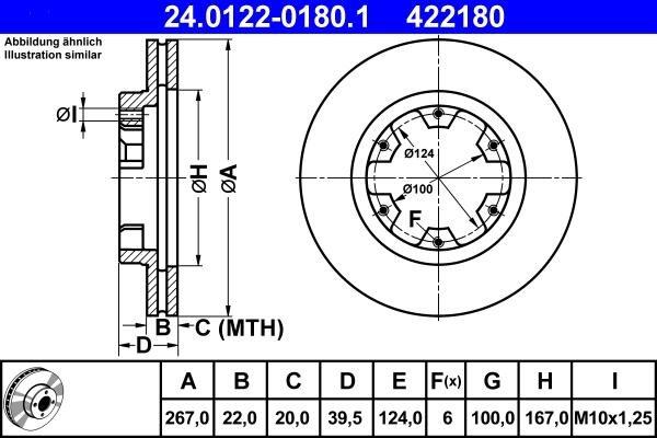 ATE 24.0122-0180.1 - Disque de frein cwaw.fr