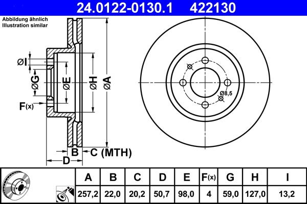 ATE 24.0122-0130.1 - Disque de frein cwaw.fr