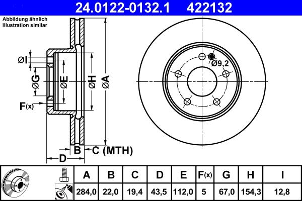 ATE 24.0122-0132.1 - Disque de frein cwaw.fr