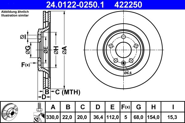 ATE 24.0122-0250.1 - Disque de frein cwaw.fr