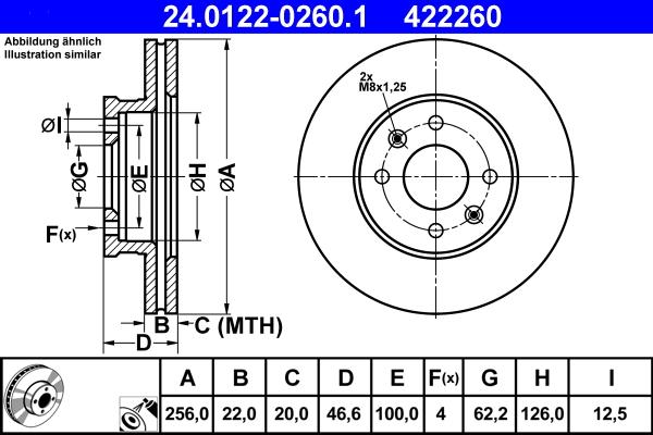 ATE 24.0122-0260.1 - Disque de frein cwaw.fr