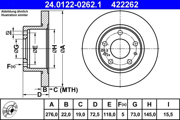 ATE 24.0122-0262.1 - Disque de frein cwaw.fr