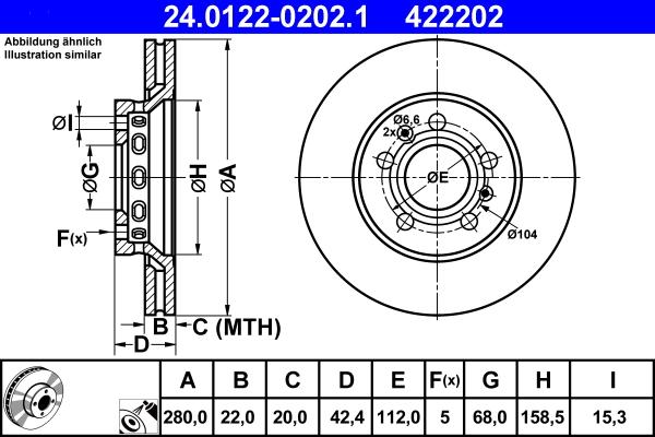 ATE 24.0122-0202.1 - Disque de frein cwaw.fr