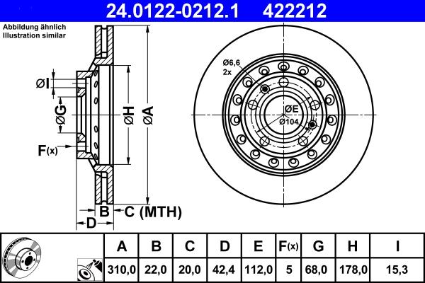 ATE 24.0122-0212.1 - Disque de frein cwaw.fr