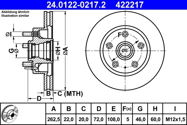 ATE 24.0122-0217.2 - Disque de frein cwaw.fr