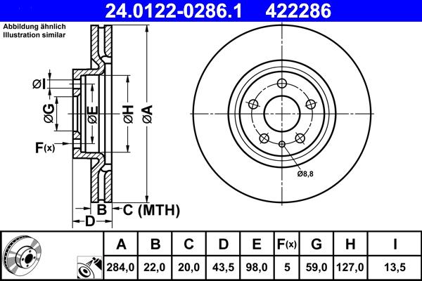 ATE 24.0122-0286.1 - Disque de frein cwaw.fr