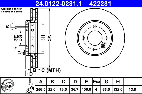 ATE 24.0122-0281.1 - Disque de frein cwaw.fr