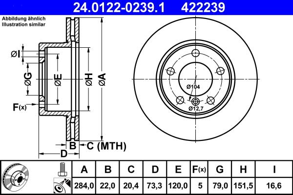 ATE 24.0122-0239.1 - Disque de frein cwaw.fr