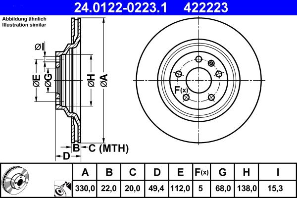 ATE 24.0122-0223.1 - Disque de frein cwaw.fr