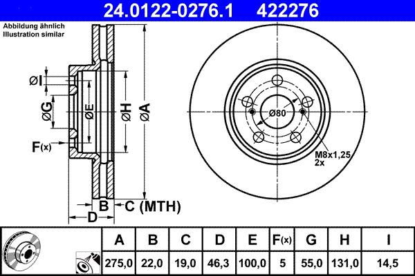 ATE 24.0122-0276.1 - Disque de frein cwaw.fr