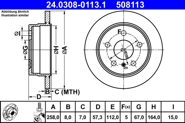 ATE 24.0308-0113.1 - Disque de frein cwaw.fr