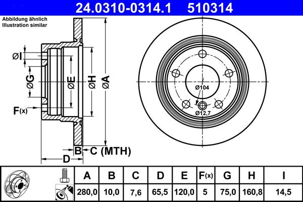 ATE 24.0310-0314.1 - Disque de frein cwaw.fr