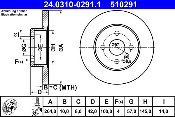 ATE 24.0310-0291.1 - Disque de frein cwaw.fr