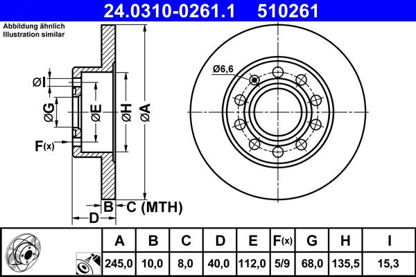 ATE 24.0310-0261.1 - Disque de frein cwaw.fr