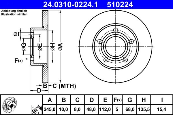 ATE 24.0310-0224.1 - Disque de frein cwaw.fr