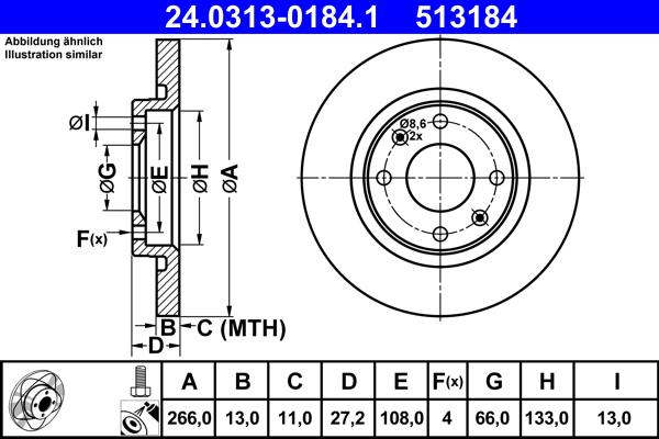 ATE 24.0313-0184.1 - Disque de frein cwaw.fr