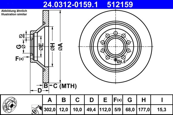 ATE 24.0312-0159.1 - Disque de frein cwaw.fr