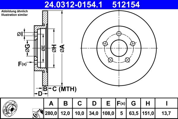 ATE 24.0312-0154.1 - Disque de frein cwaw.fr