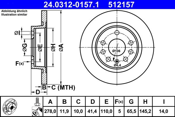 ATE 24.0312-0157.1 - Disque de frein cwaw.fr