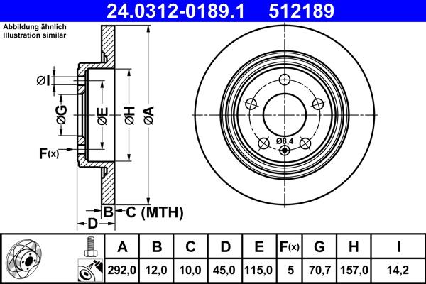 ATE 24.0312-0189.1 - Disque de frein cwaw.fr