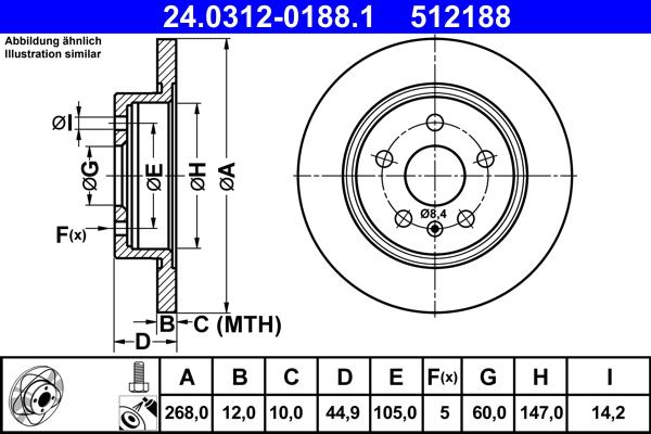 ATE 24.0312-0188.1 - Disque de frein cwaw.fr