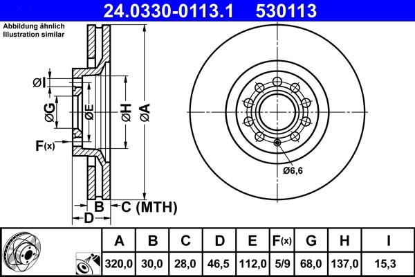 ATE 24.0330-0113.1 - Disque de frein cwaw.fr